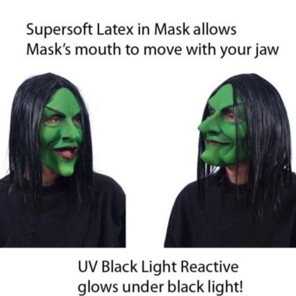 Zagone Green Witch Mask - Picture 1 of 7